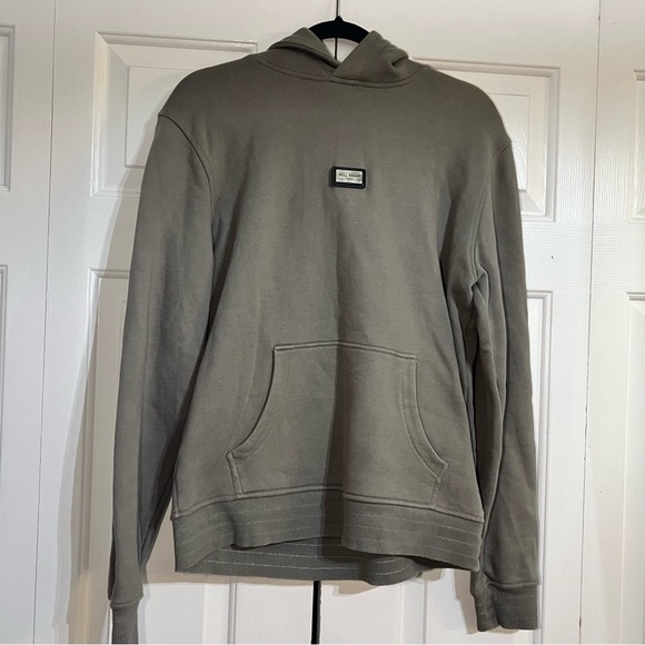 Well Known Studios Pullover Hoodie Sweatshirt Gray Grey Green Size Medium Mens - Picture 4 of 9